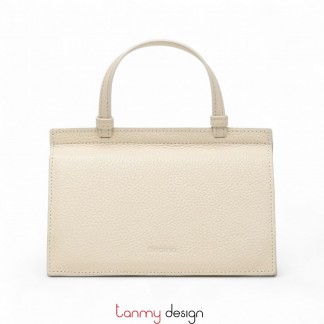 White leather Triangle Box bag 